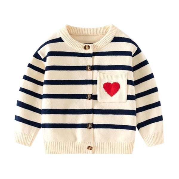 Vexan Striped Heart Cardigan for Female