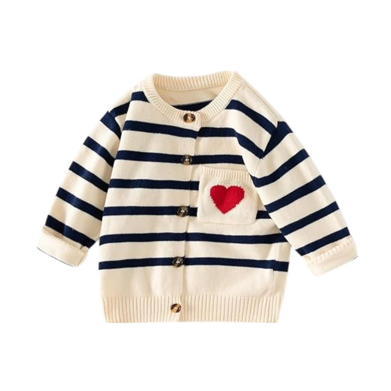 Vexan Striped Heart Cardigan for Female